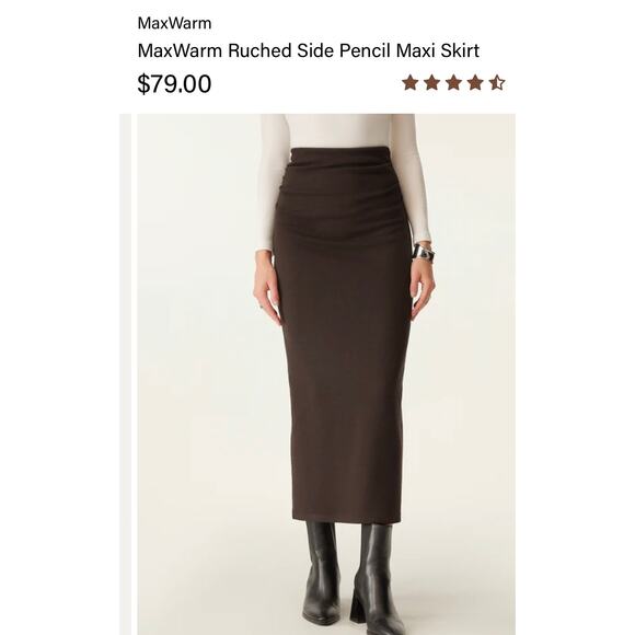 OGL Dresses & Skirts - Brand New OGL Women's Size Small Black Max Warm Ruched Side Pencil Maxi Skirt